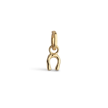 Enamel Lucky hestesko charm i forgyldt sølv - C029G